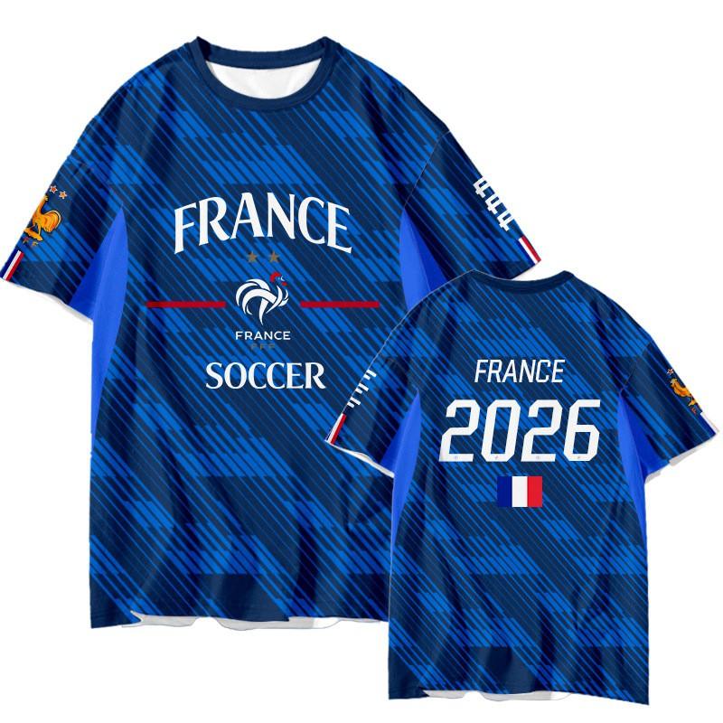 Maglia Fan Nazionale Francese Mbappe T-shirt Sportiva Unisex Manica Corta Asciugatura Rapida