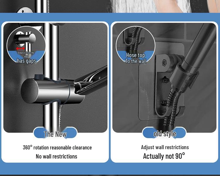 Adjustable Stainless Steel No-Drill Shower Arm and Head Holder