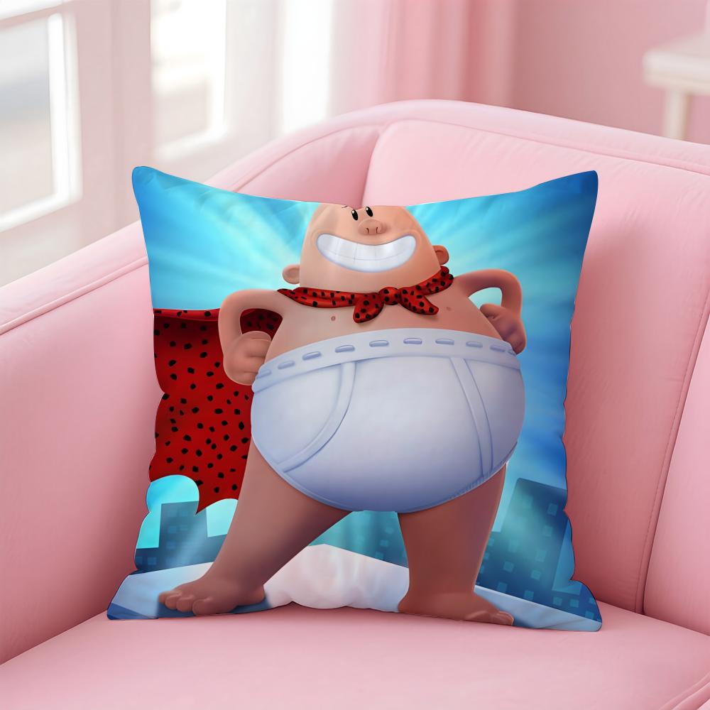 

Funny American Cartoon CCaptain Underpants Cushion Cover Pillow Case Soft Skin Friendly Fabric Concealed Zipper 30X30cm