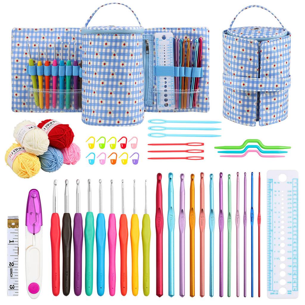 4 Color Crochet Set DIY Hand Woven Yarn Crochet Component Set Detachable Handheld Beginner Crochet Material Bag