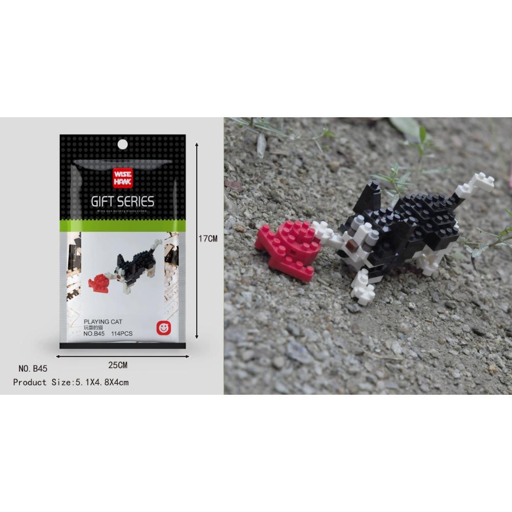 Kids Toy Mini Building Blocks Micro Bricks Eagle Moose Dog Cat Bird Animals 3D Model Bag Gifts Educational Toys For Children