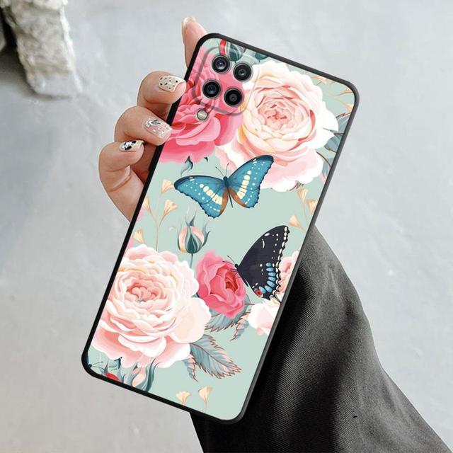 Shell For Samsung Galaxy A70 A70s A50 A30s A04s A20s A20e A02 A02s A03 A42 M52 M31 M04 Case Bling Aesthetic Butterfly Rose Art
