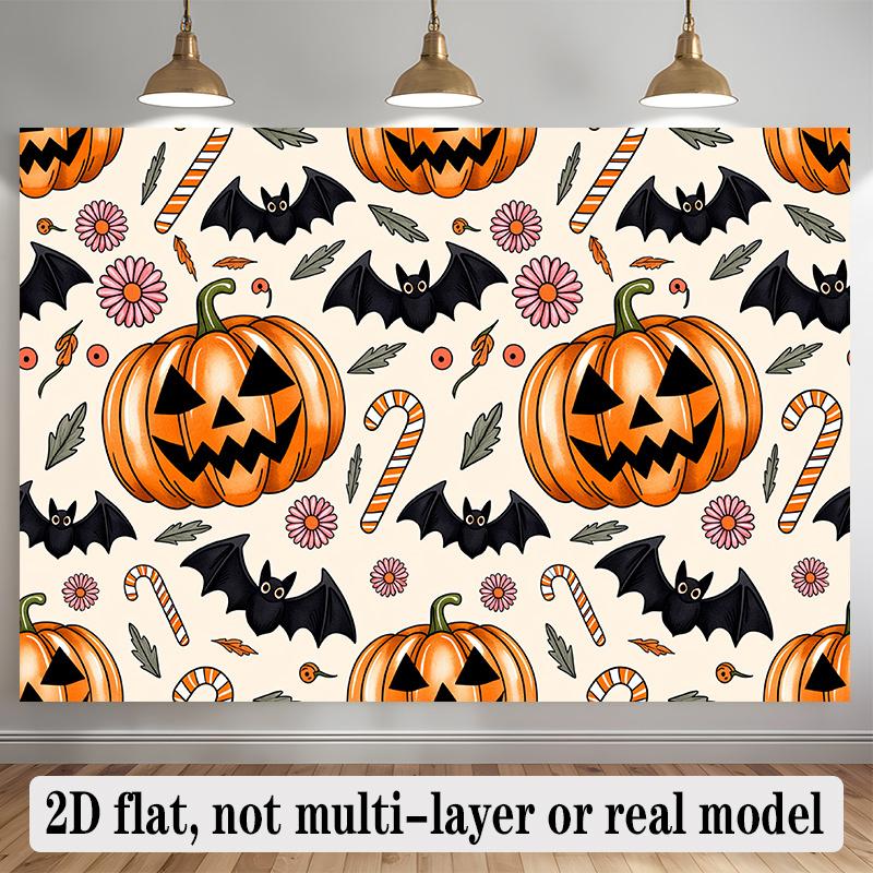 Party Backdrop Halloween Flat Banners Pumpkin Candy Corn Celebrations Wedding Enthusiasts Photo Background Decor Front Door Decor