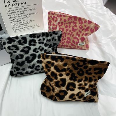 Korean Leopard Print Cosmetic and Skincare Storage Bag