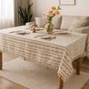 Smooth Printed Tassels Tablecloth Rectangular Desk Protection Cover Long Table Cover Cloth  Wedding