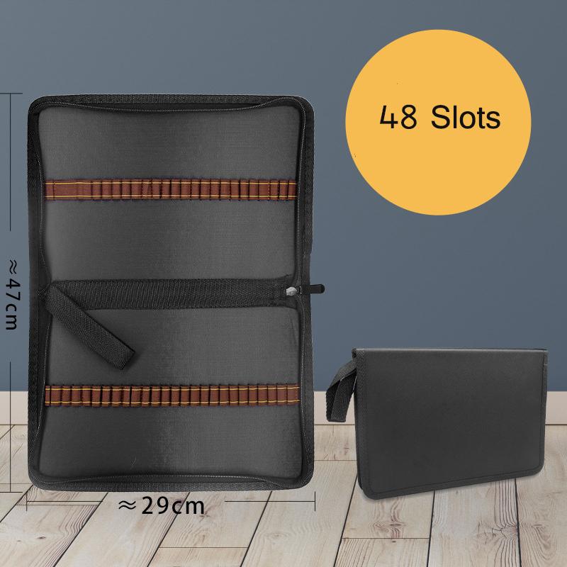 

Цветной пенал с отверстиями 36/48/72, черная большая сумка для хранения, студенческие канцелярские принадлежности, простой, модный и удобный для ношения 48 Slotts чёрный