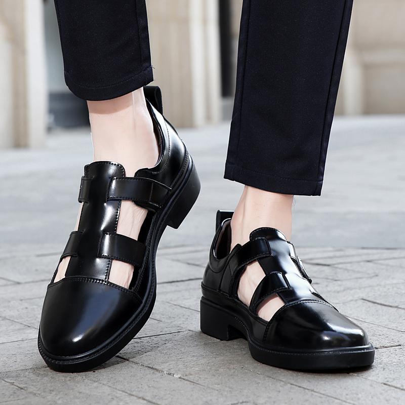 Fashion Non-slip Sports Shoes Lightweight Business Sandals Men Outdoor Casual Flats Summer Fashion Sandals Genuine Leather Beach Shoes