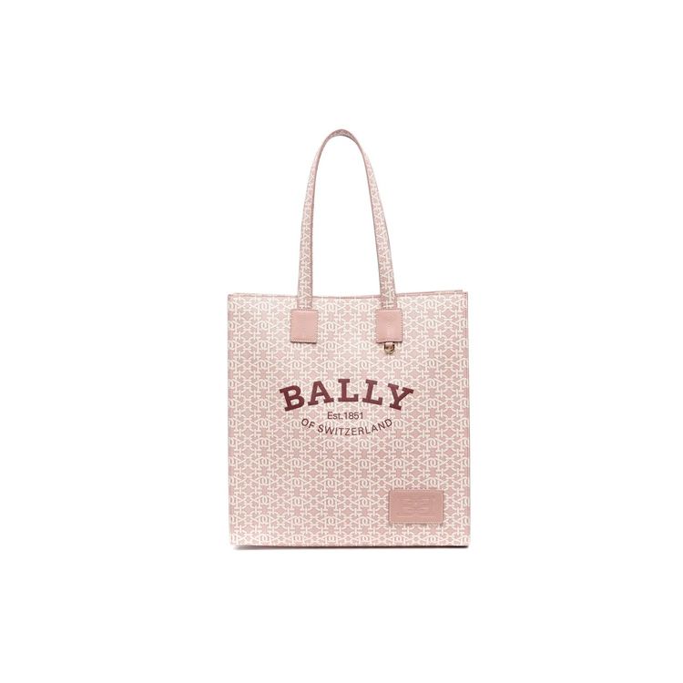 

Bally Classic Logo Pattern Front Logo Patch Magnetic Buckle Tote Bag Women Handbags Pink 6300122 Basic Set (Bag+Dust Bag)