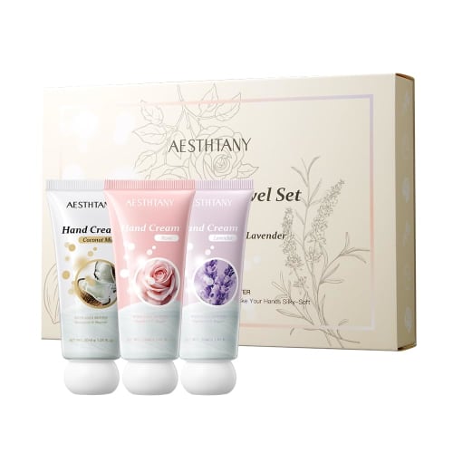OKADY Mini Hand Cream Trio (Coconut Milk, Rose, Lavender) Set of 3. Perfect As a Small Gift for Birthdays, Farewells, or White Day.
