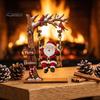 Creative Christmas Desktop Ornaments Wooden Ornaments, Santa Snowman Figurine with Moving Holiday Decorations Swing, Rustic Tabletop Centerpiece