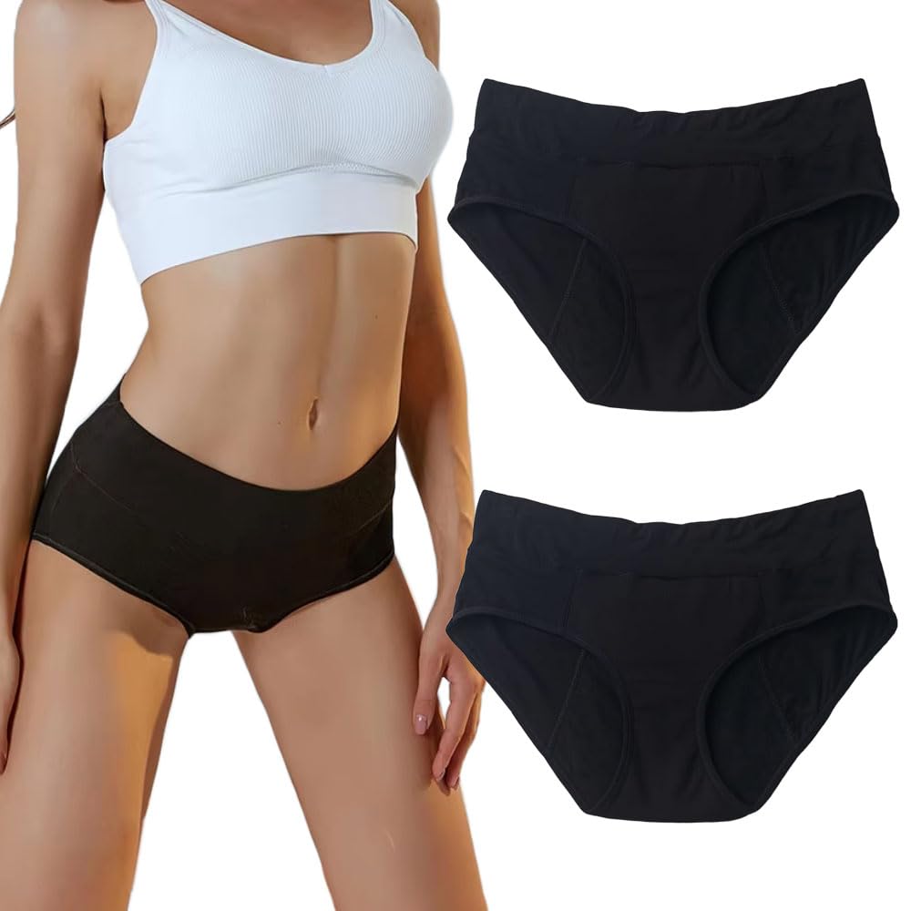 

Absorbent Sanitary Panties for Absorbs up to Prevents Vaginal Discharge and Urine [goodylife] Periods, 40cc, Leaks, High-Waisted, 2-Pack (JP,