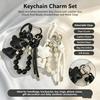 1Pcs Handbag Keychain New Imitation Pearl Cat Mobile Phone Chain Gift Hanging Ornament Pendant Women Girls