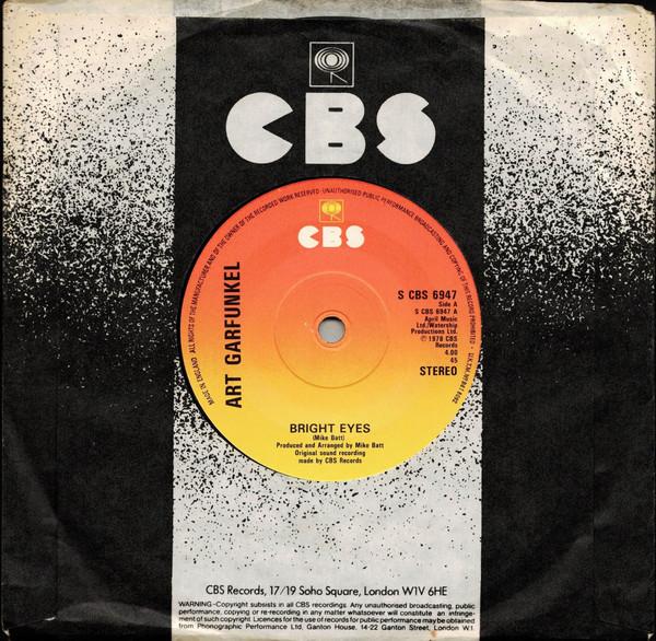 

7inch Record ART GARFUNKEL - Bright Eyes SCBS6947 ART GARFUNKEL 1978 UK Rock Used