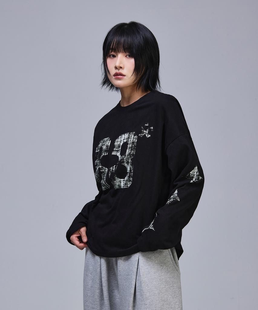SCALLYWAG Crop Vintage Diamond Long Sleeve [Black]