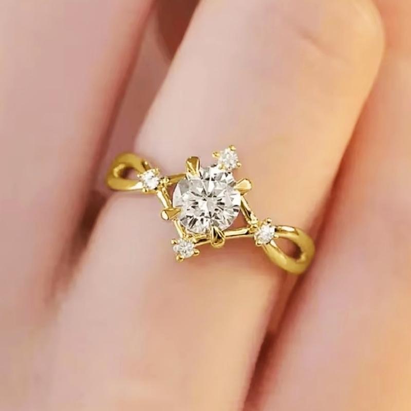 

Huitan Современные Модные Женские Кольца для Свадьбы Роскошный Золотой Цвет АА Кубический Цирконий Помолвка Вечеринка Новые Трендовые Циркониевые Необычные Подарки 10