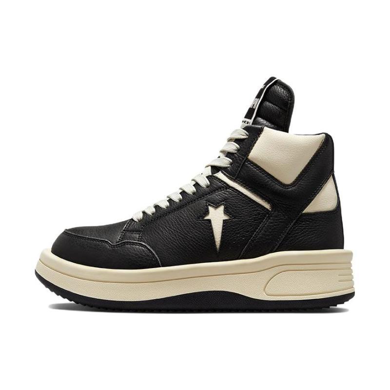 

Rick Owens DRKSHDW x Converse TURBOWPN Модные полувысокие винтажные баскетбольные кроссовки Унисекс Черно-белые 35.5