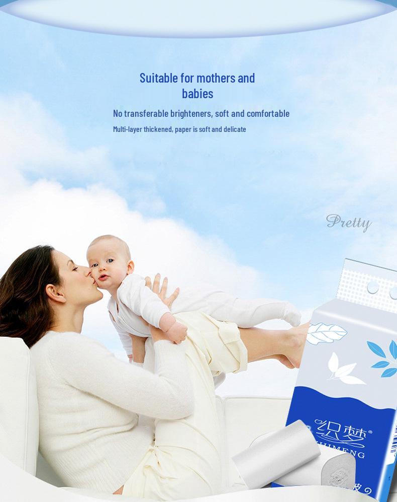 Dream Weaving 60 Rollen Toilettenpapier aus 100% Zellstoff, Vierlagiges verdicktes Tissue für den Haushalt und Babys.