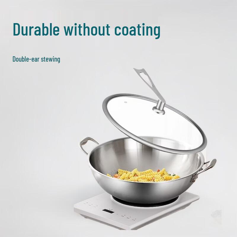 

ZISIZ 40cm 304 Stainless Steel Universal Wok