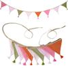 Festoni Bandierine in Cotone Crepe Colori Caramella Luminosi Per Asilo Nido Compleanni di Bambini Feste Eventi