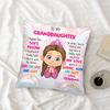 1Pc To My Granddaughter Princess Girl Rainbow Throw Pillow Cover,Suitable For Sofa,Bedroom,Heartwarming Gift For Granddaughter