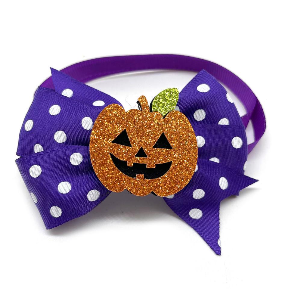 50/100pcs Halloween Pet Dog Accessories Pet Dog Bow Ties with Pumpkin Accessories Pet Dog Collar Holiday Bow Tie Pet Supplies