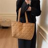 Cute Sweet Bow Prints Handbag Soft Puffer Tote Large Capacity Shoulder Bag Mom Bag Women Commute Casual Simple Storage Bag Gifts