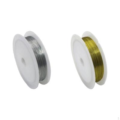 2 Rolls Colors Craft Iron Wire Jewelry Making DIY Supplies , Argent Aureate, 10mx0.4mm