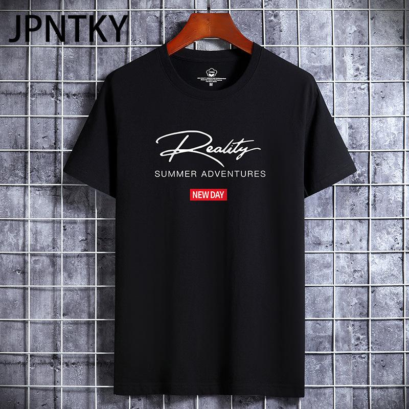 JPNTKY Cotton Short Sleeve T-shirt Men's Fashion Loose Half Sleeve Shirt Printed Compassionate Shirt