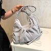 Korean Style Design Retro Temperament Fairy Wrinkled Underarm Bag for Women  New Spring Fashion Simple Small Square Bag