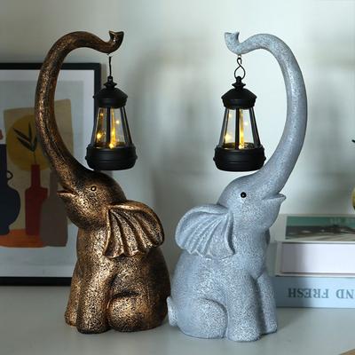 Garden Animal Ornaments Elephant Solar Lights Outdoor Courtyard Balcony Atmosphere Lights Yard Decoration