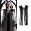 Gothic Feather Shawl Shrug Shoulder Wrap Victorian Lace Collar Halloween Cosplay Costume Accessories for Adult Women