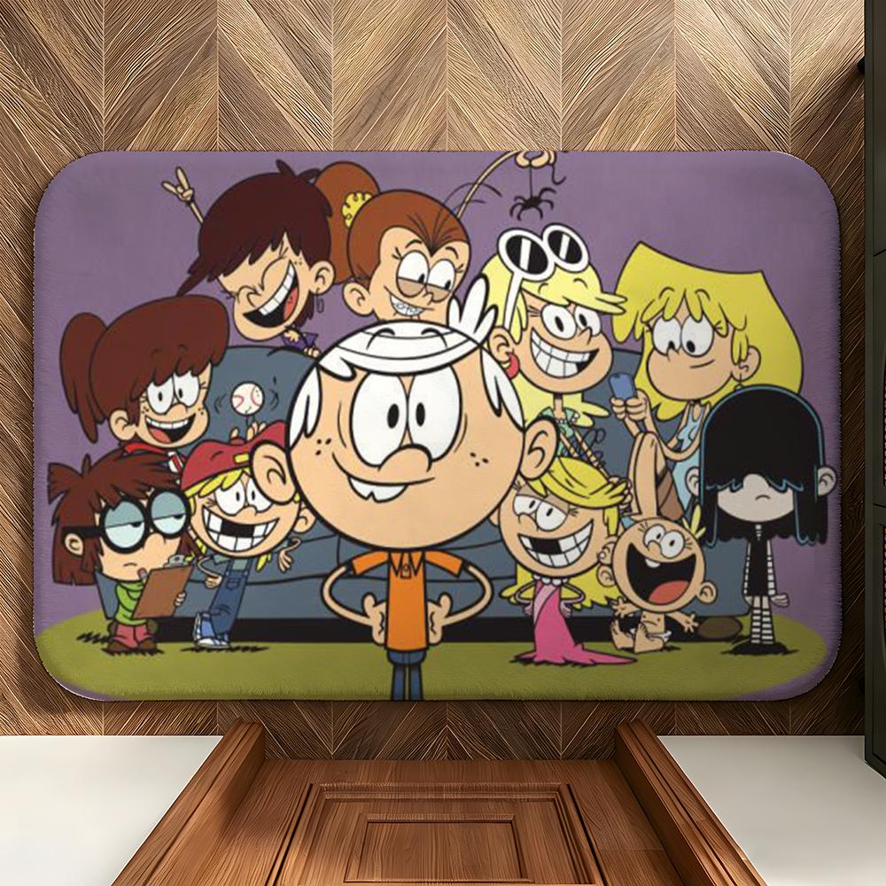 Cartoon T-The L-Loud H-House Floor Mat Soft Flannel Floor Mat Suitable for Entryways, Living Rooms, Bedrooms, and Bathrooms