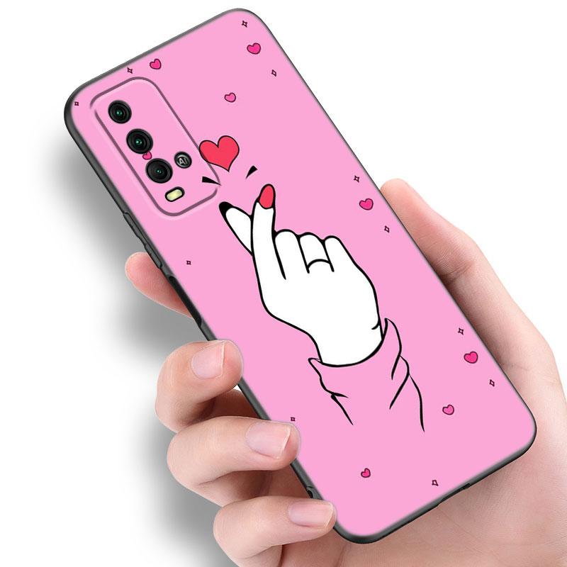 Love On The Finger Kpop Phone Case For Xiaomi Redmi Note 5 6 9T K20 K40 K50 Pro 7A 8A 9A 9C 9i 10A 10C A1 S2 TPU Black Cover