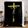Jesus on Cross Blanket  Printed Blanket for Living Room Bed Couch lunch break Soft Cozy Blanket for Friend's festival Gift