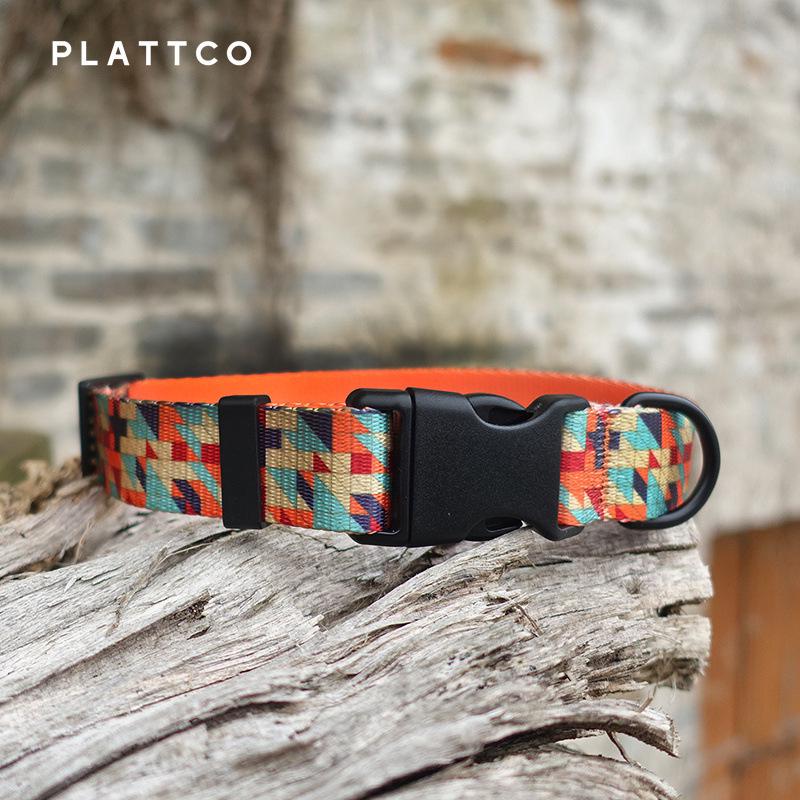 PLATTCO Durable Nylon Pet Collar with New Design PDC310 L 2.5cm (49-55cm)