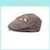 British Vintage Denim Beret With Floral Embellishments For Spring And Summer Fashion