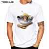 TEEHUB Naruto Love Ramen Print T-skjorte Mote Kul O-hals Herre T-skjorte Kort