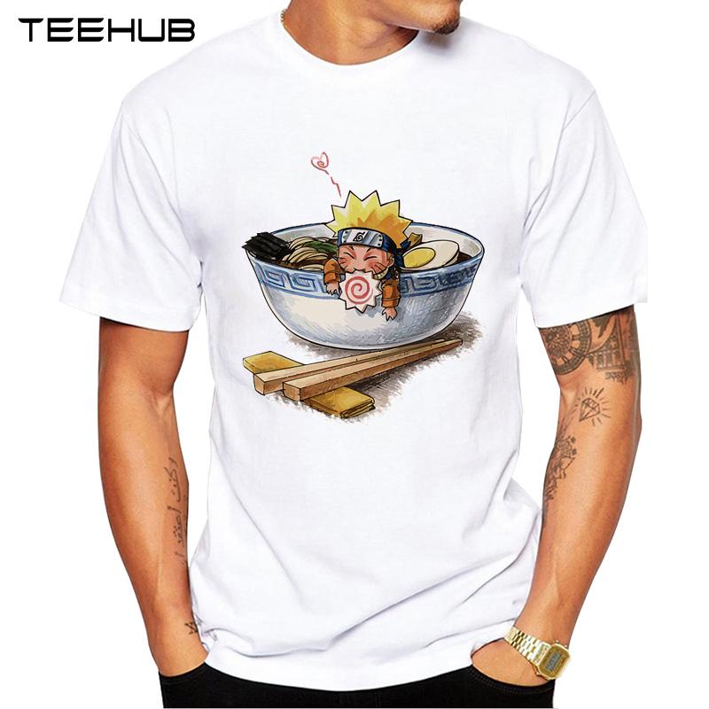 TEEHUB Naruto Love Ramen Print Tričko Fashion Cool O výstřih Pánské tričko Krátké