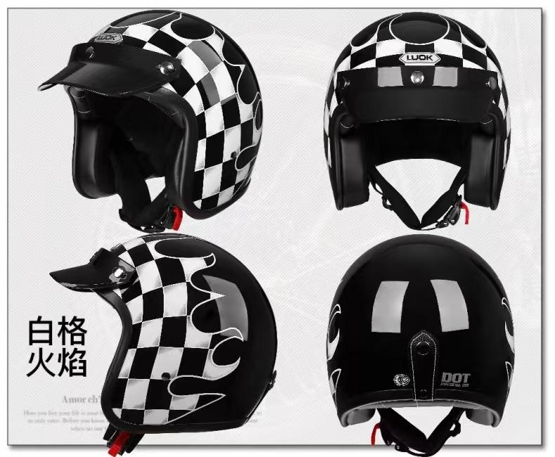 Harley Helmet Half Helmet Hard Hat Electric Vehicle Men's and Women's Motorcycle Riding Protection Motorcycle Goggles Bicycle