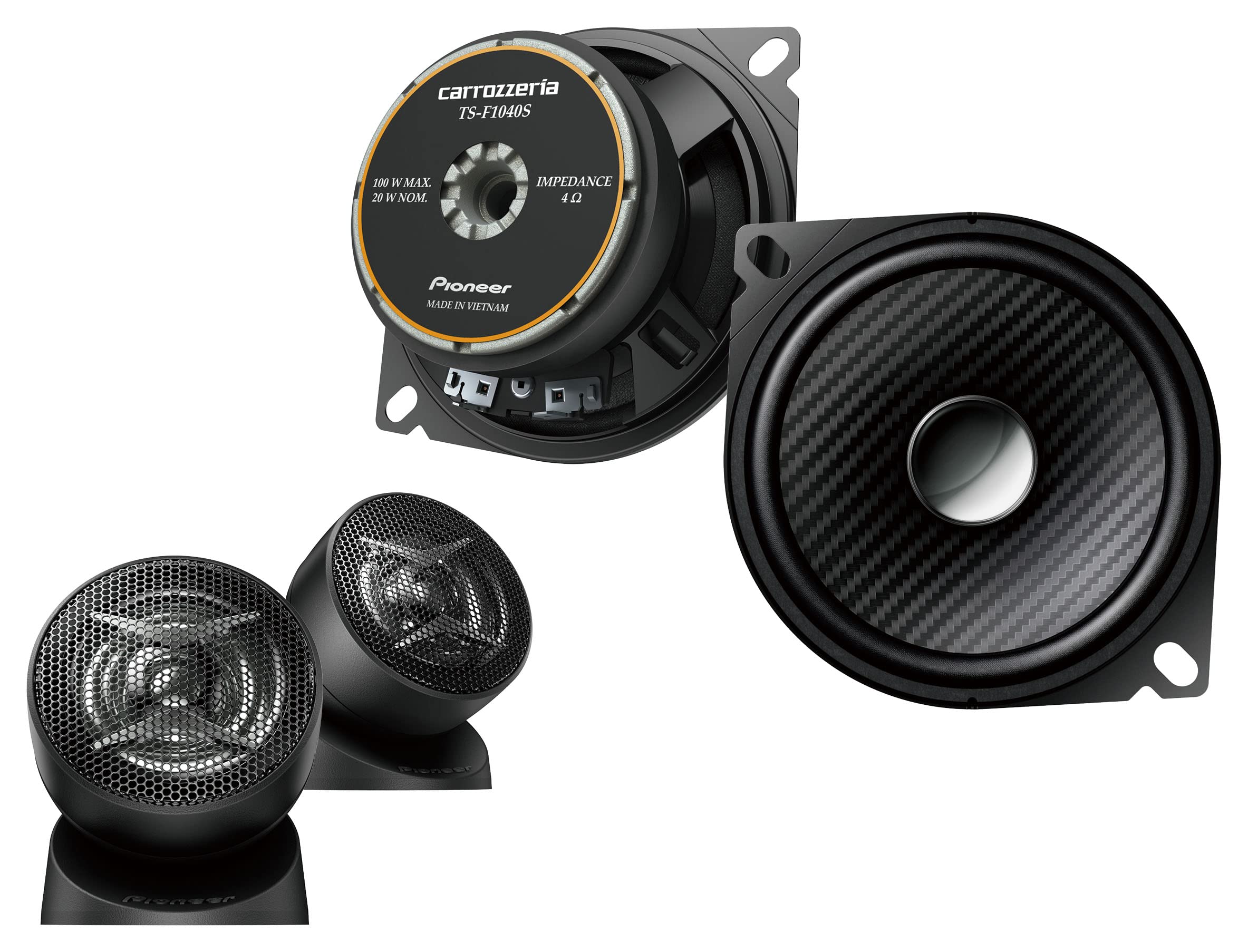 

Pioneer Carrozzeria TS-F1040S-2 10cm 2-Way Car Speakers High-Resolution Compatible