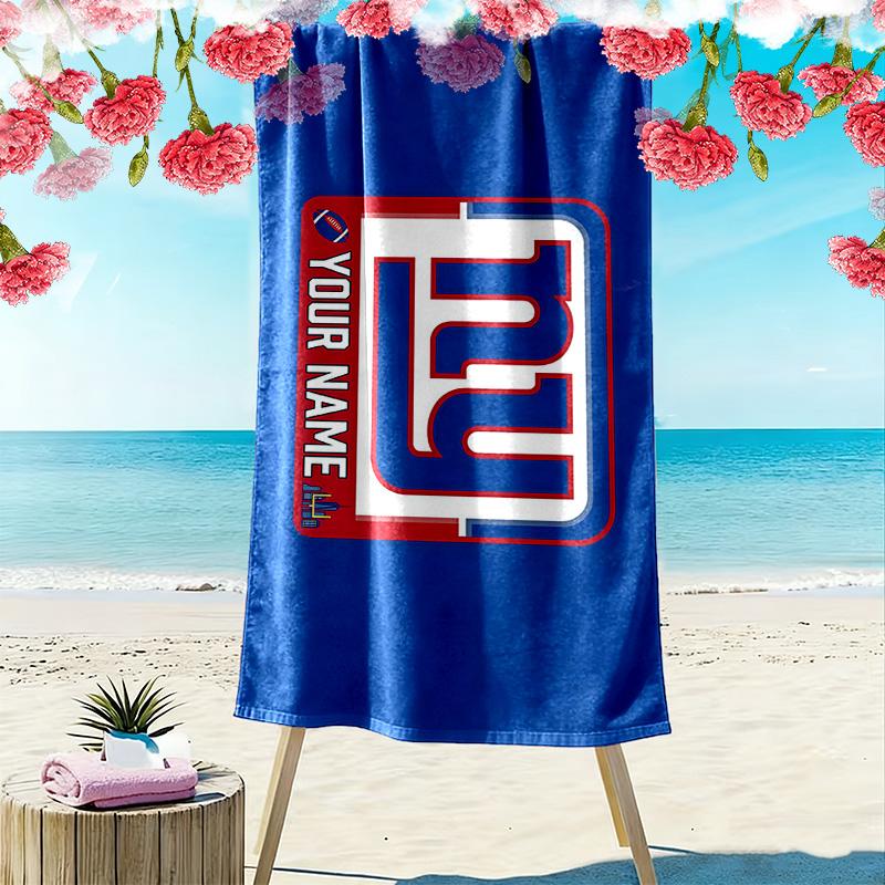 New York Giants Print Beach Towel, Large Soft Quick Dry Towel for Beach Camping Swimming