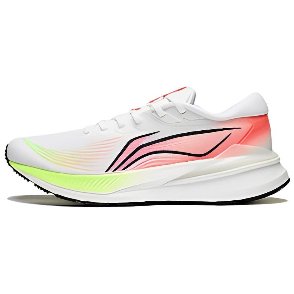 Li-Ning Light And Shadow Beng Technology Body Measurement Shock Absorption Non-Slip Breathable Low-Top Running Shoes Men sneaker White Red ARHS037-7