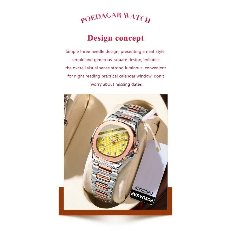 POEDAGAR Luxury Woman Watch Sports Quartz Ladies Watch for Women Waterproof Luminous Date Female Clock Dress Watches+box