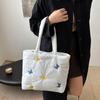 Soft Quilted Women's Purse Tote Underarm Bag Large Capacity Commuter Ladies Handbags Butterfly Embroidery Female Shoulder Bag