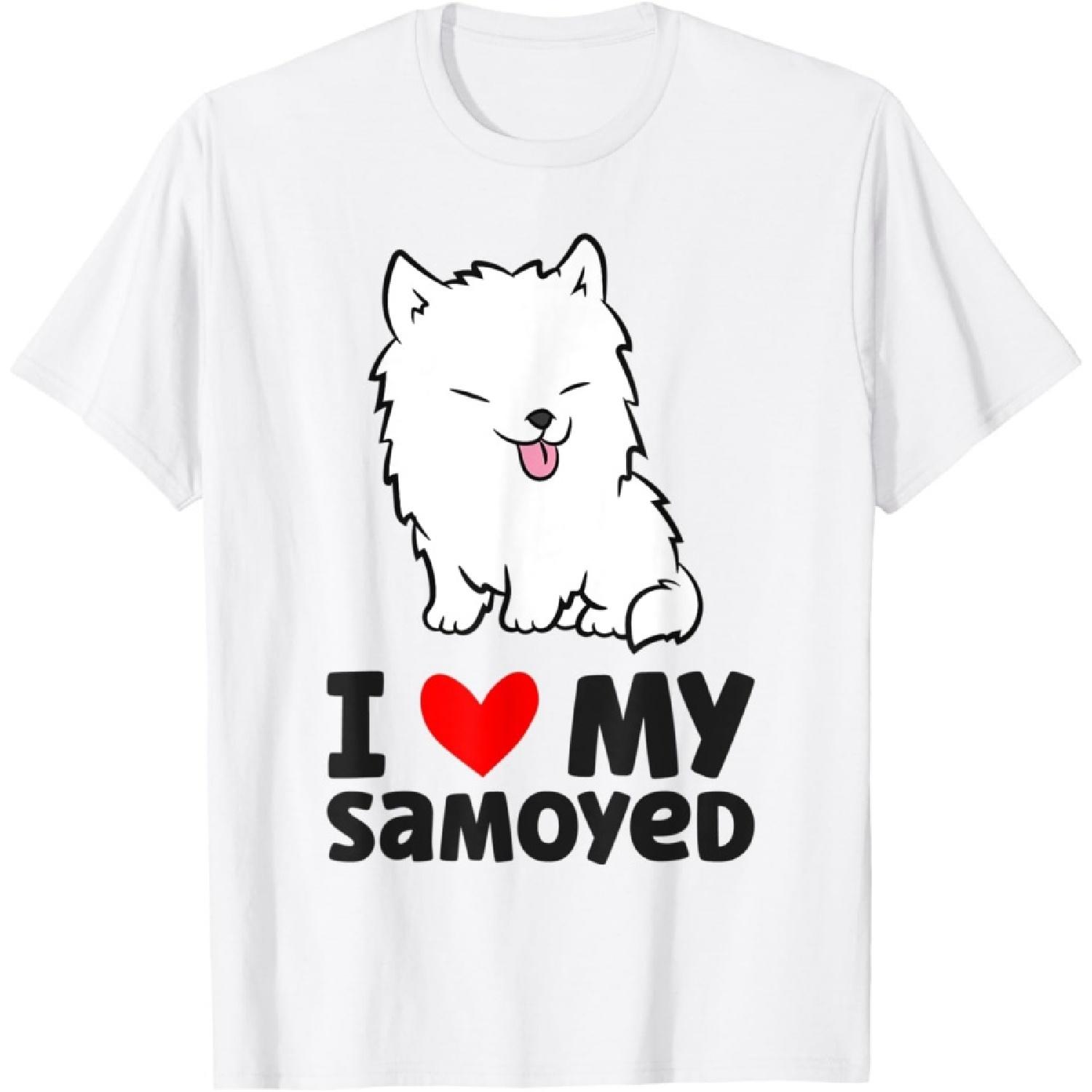 Samoyed Dog I Love My Samoyed Men Women Kids T-Shirt S