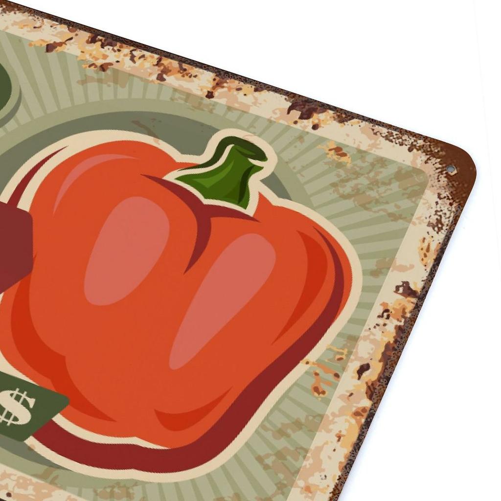 1-Pack distressed retro wall sign metal, 20×30cm and 30×40cm, aged décor for kitchen, office or dining area