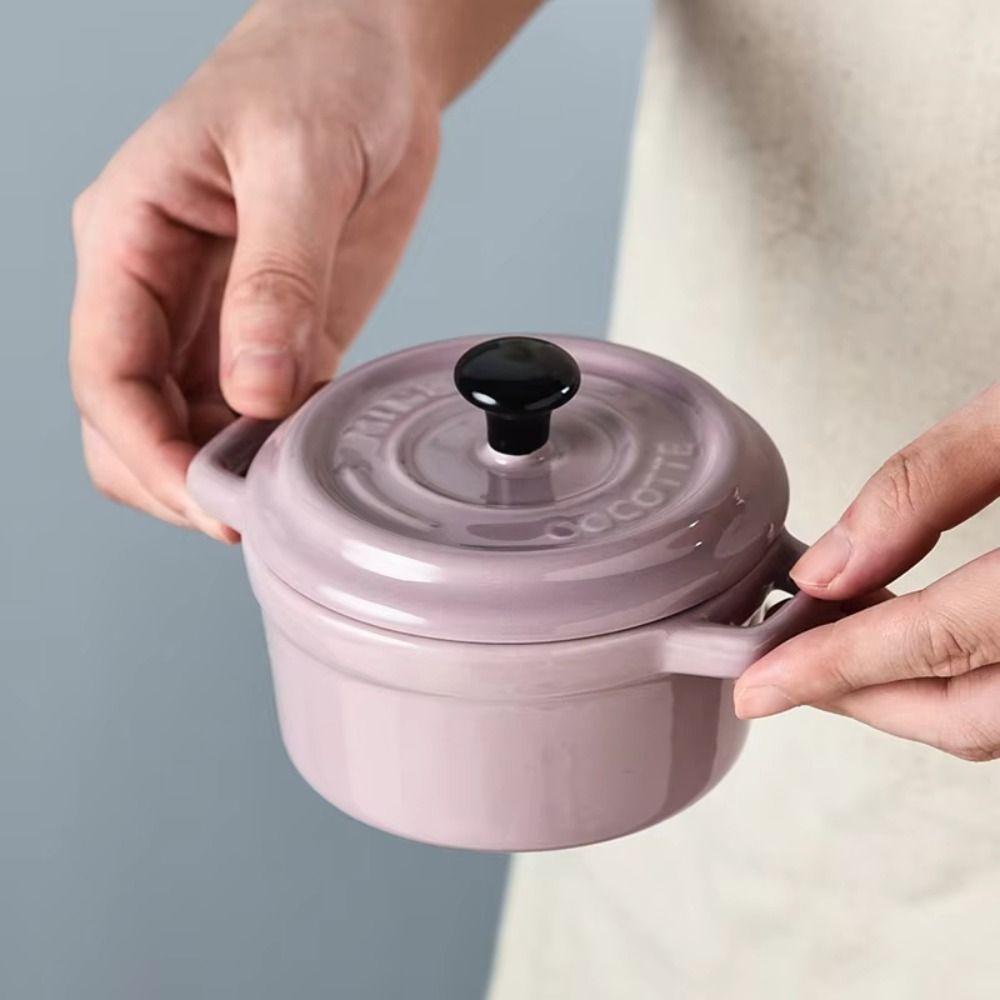 200ml Steamed Egg Bowl Anti-scalding Mini Casserole with Lids Creme Brulee Bowl  Butter