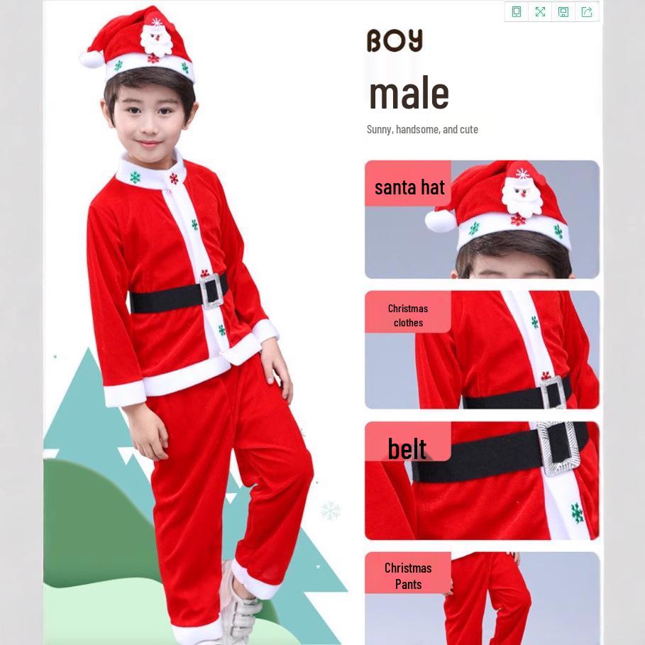 Christmas Performance Costume for Adults and Children – European and American Santa Claus Suit