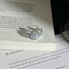Summer New Glacier‑Blue Gradient Butterfly Flower Light‑Luxury Temperament Open Ring Niche Unique Design Adjustable Index Finger Trend Jewelry
