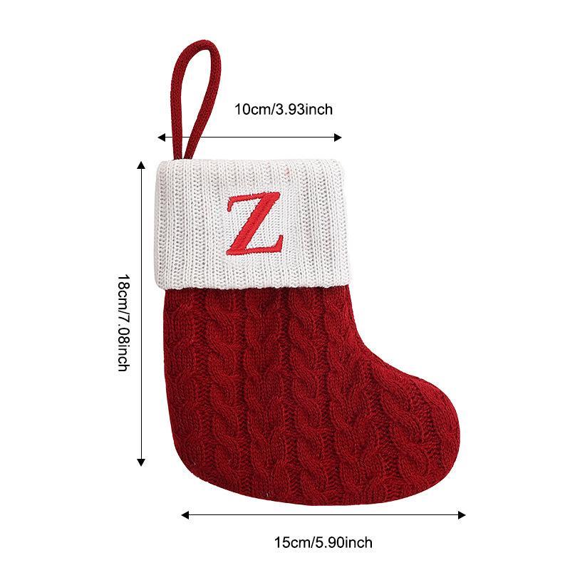 Stivali di Natale Lettere Calza di Natale Maglia Nuova Decorazioni Pendenti Albero di Natale Fiocco di Neve Calzini di Natale